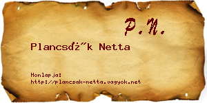 Plancsák Netta névjegykártya